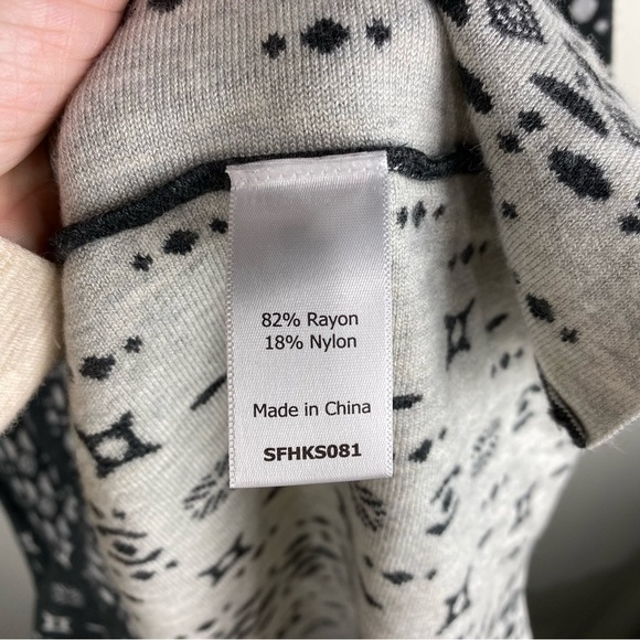 41 Hawthorn Alivia Print Pattern Fit & Flare Midi Stretchy Sweater Dress Size XL - Picture 5 of 6